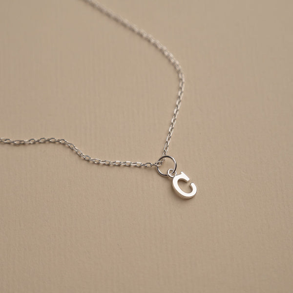 David Yurman Pavé Diamond Initial C Pendant Necklace in Sterling Silver |  Lee Michaels Fine Jewelry store